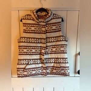 Charter Club Plaid Vest in Brown and Cream